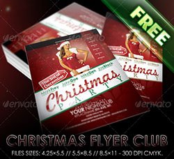 圣诞节海报：Christmas Night Club Flyer